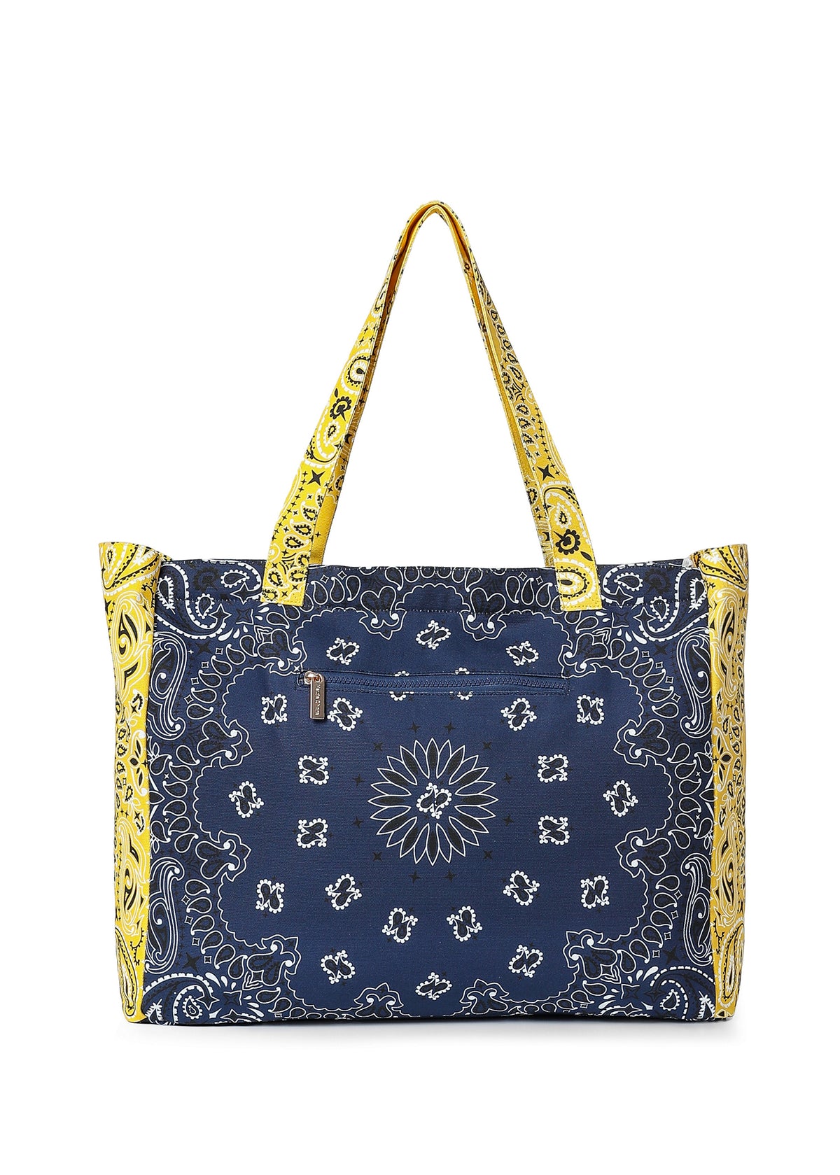 Bandana Tote- Navy/Yellow