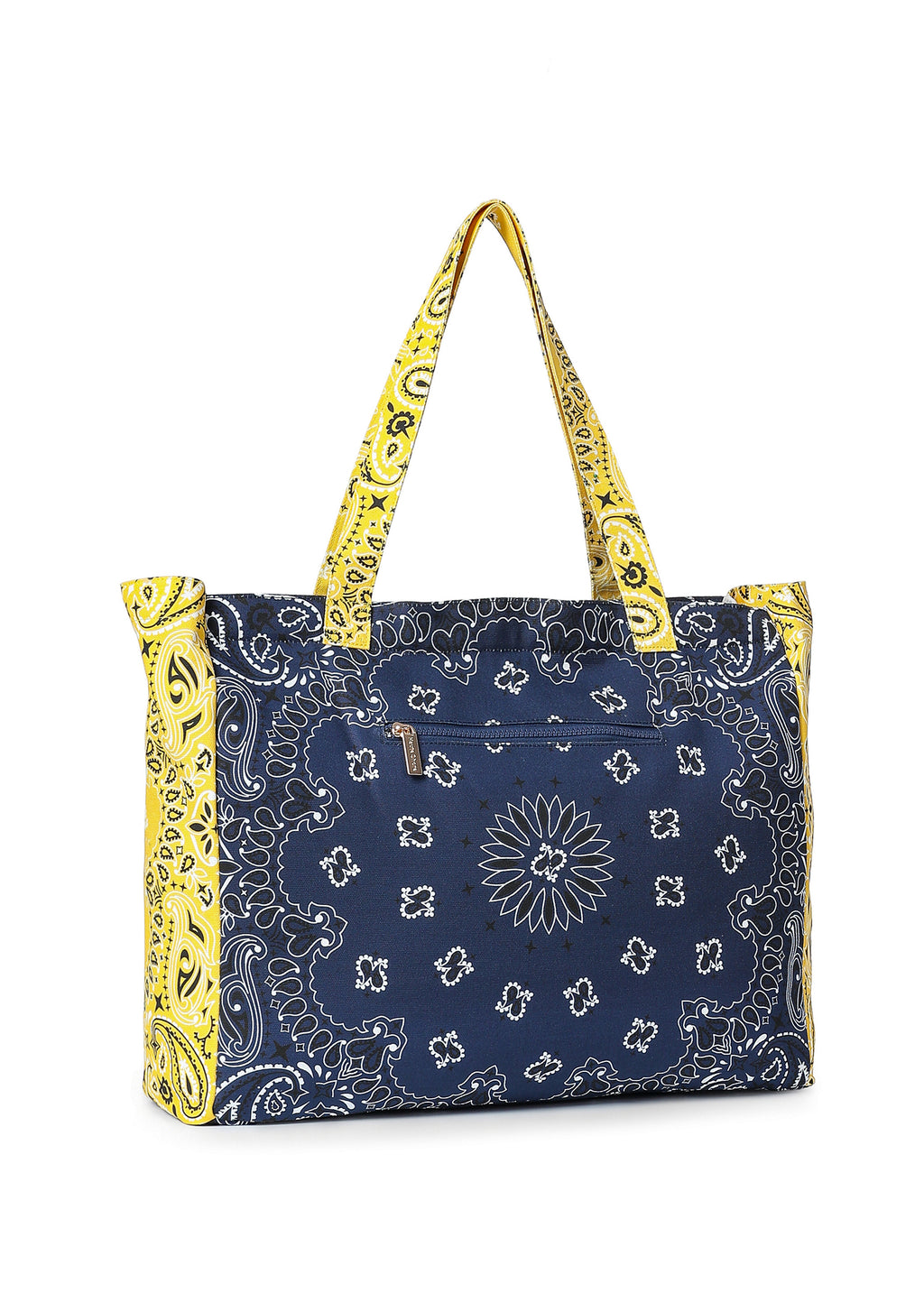 Bandana Tote- Navy/Yellow