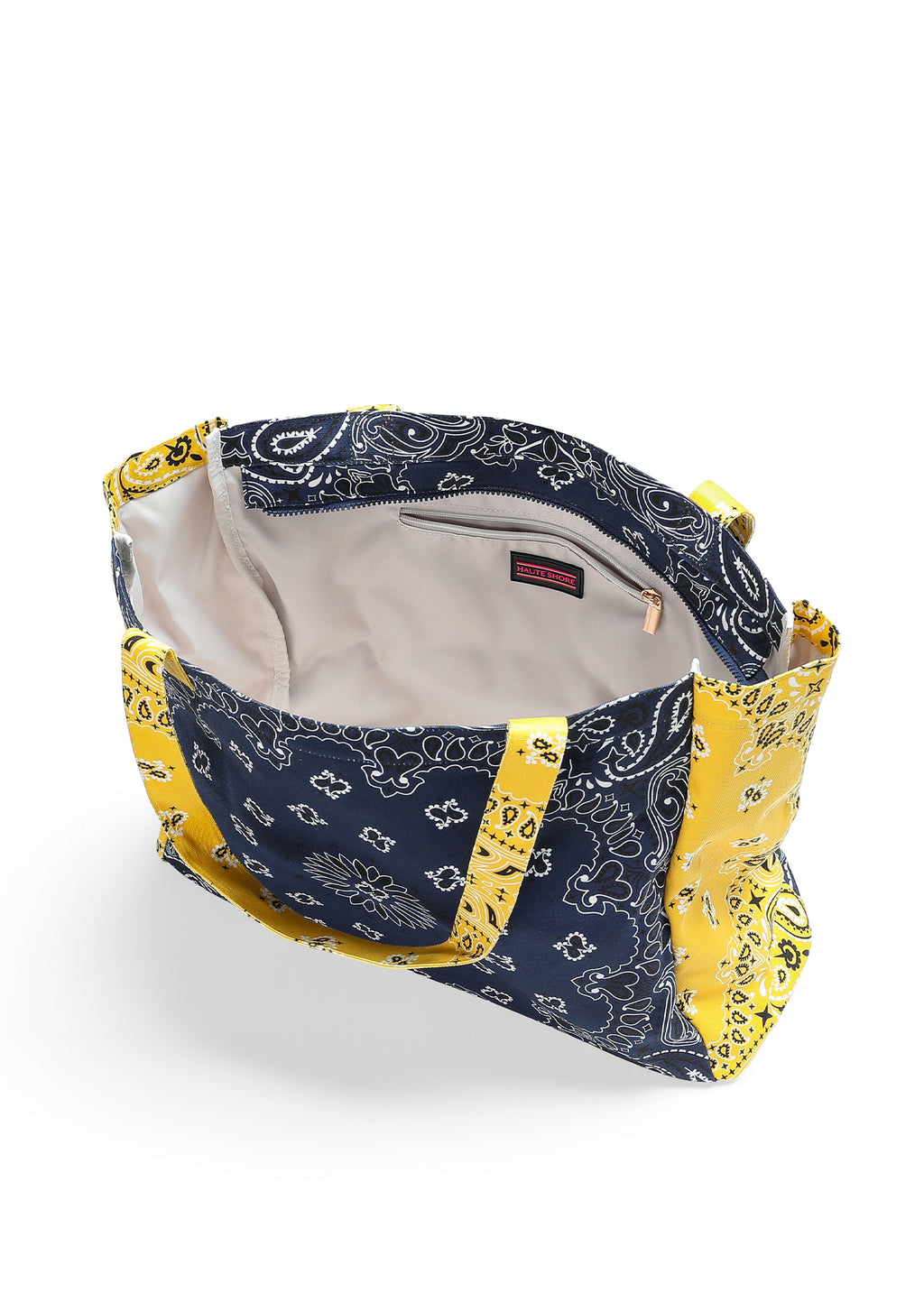 Bandana Tote- Navy/Yellow