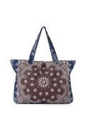 Bandana Tote- Brown/Navy