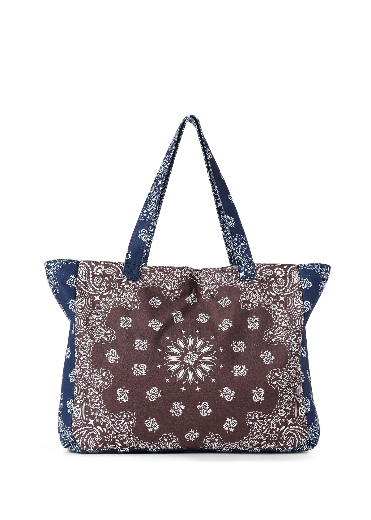 Bandana Tote- Brown/Navy