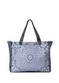 Bandana Tote- Light Blue/Navy