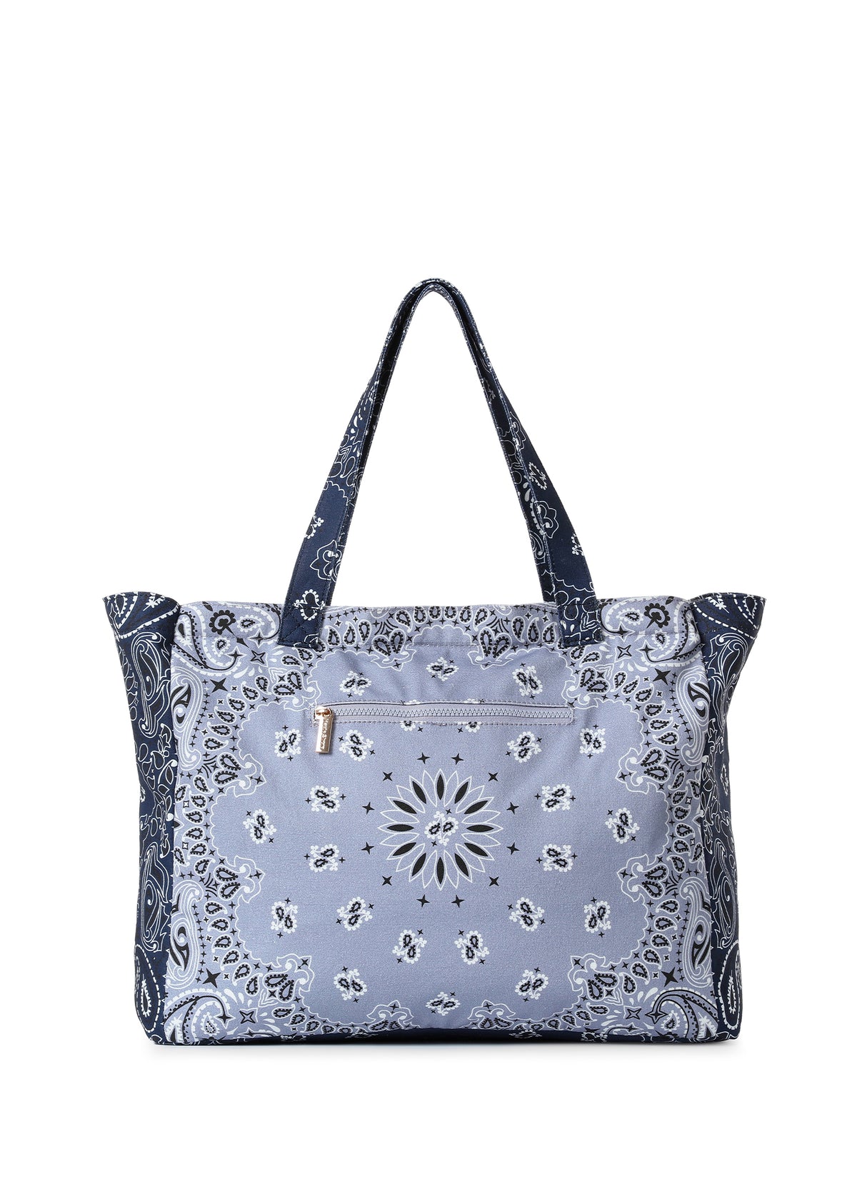 Bandana Tote- Light Blue/Navy