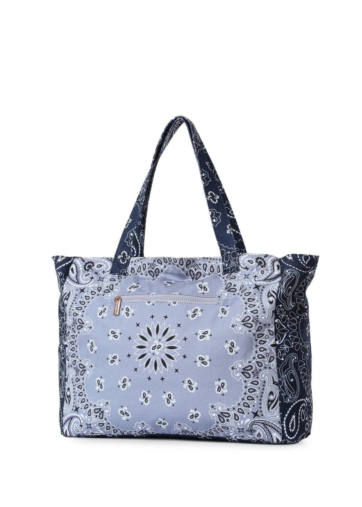 Bandana Tote- Light Blue/Navy