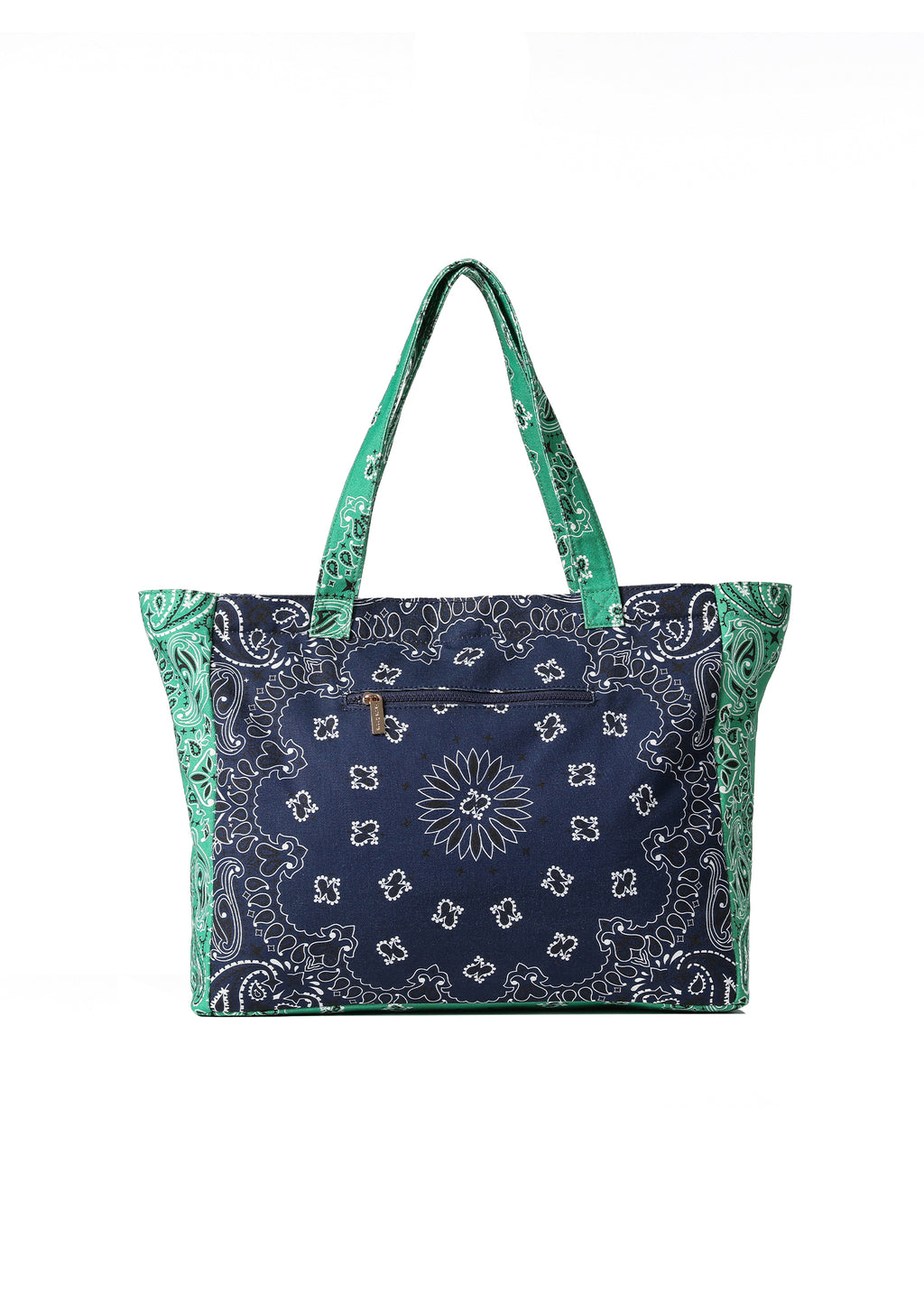 Bandana Tote- Navy/Green