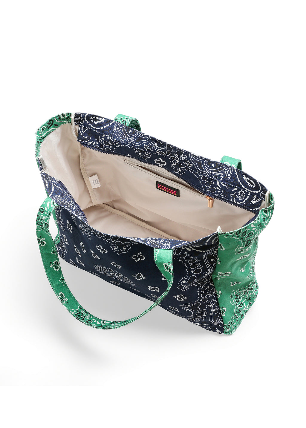 Bandana Tote- Navy/Green
