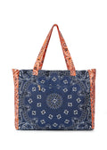 Bandana Tote- Navy/Orange