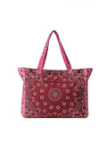 Bandana Tote- Burgundy/Pink