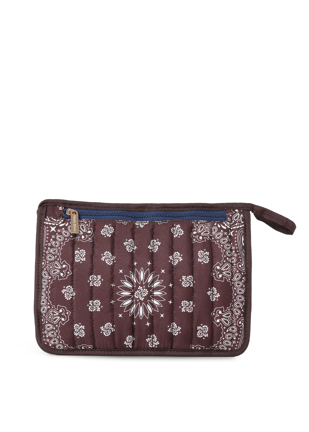 Bandana Pouch Brown/Navy Zipper