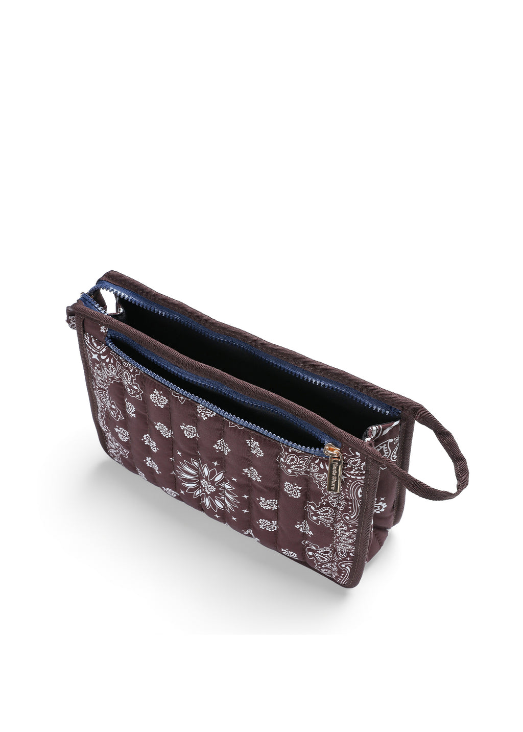 Bandana Pouch Brown/Navy Zipper