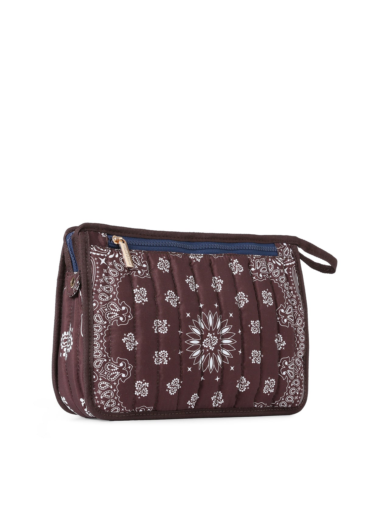 Bandana Pouch Brown/Navy Zipper