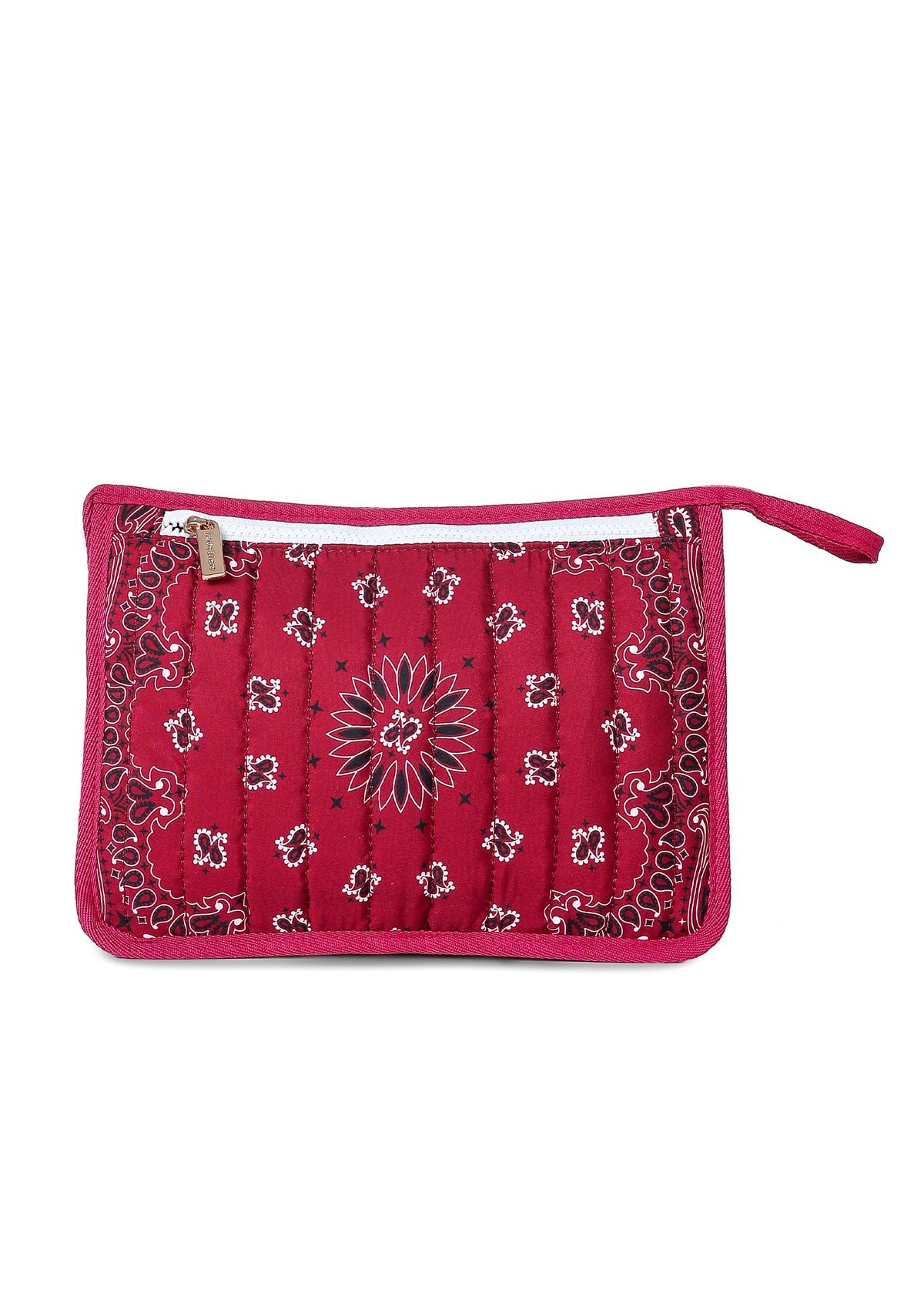 Bandana Pouch Burgundy/White