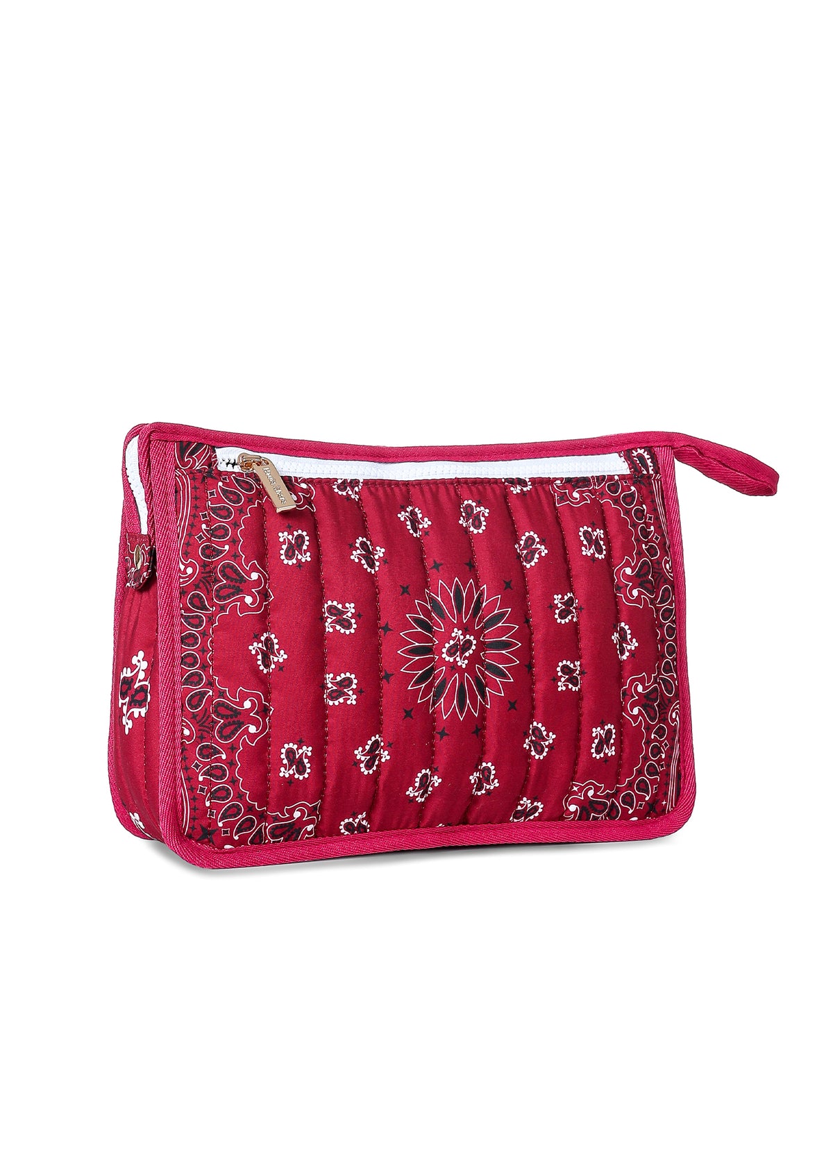 Bandana Pouch Burgundy/White