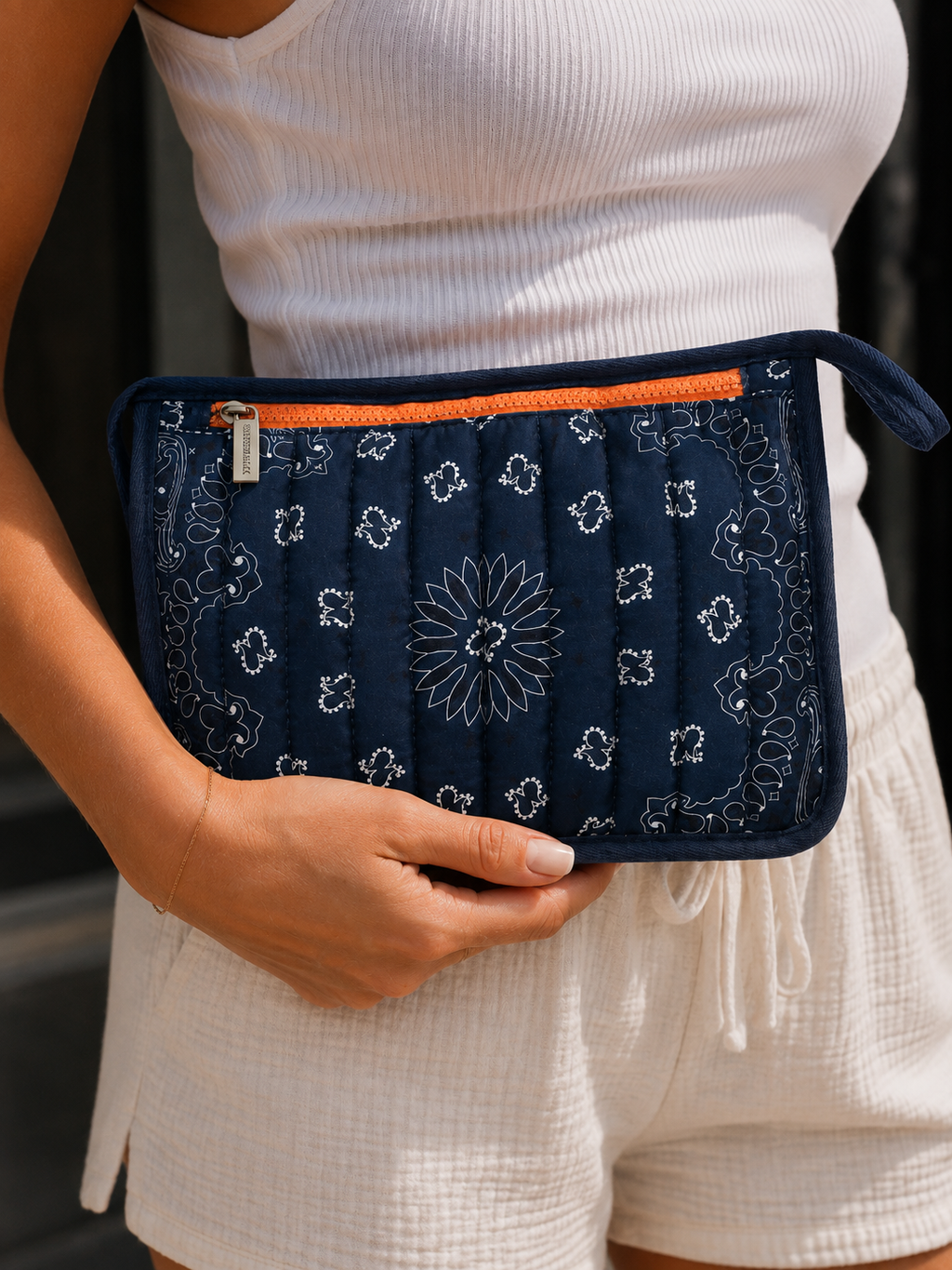 Bandana Pouch Navy/Orange