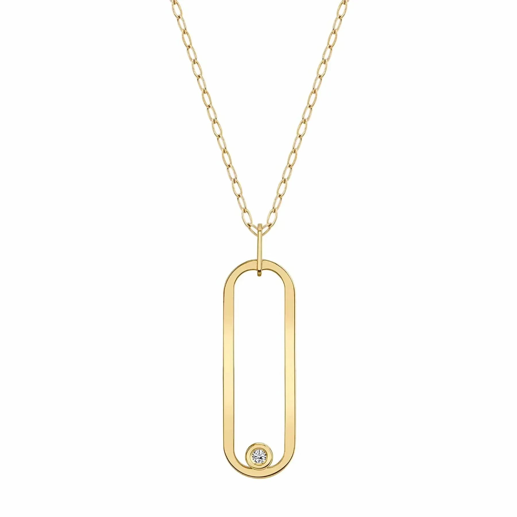 0.08ctw Diamond Longline Link Pendant
