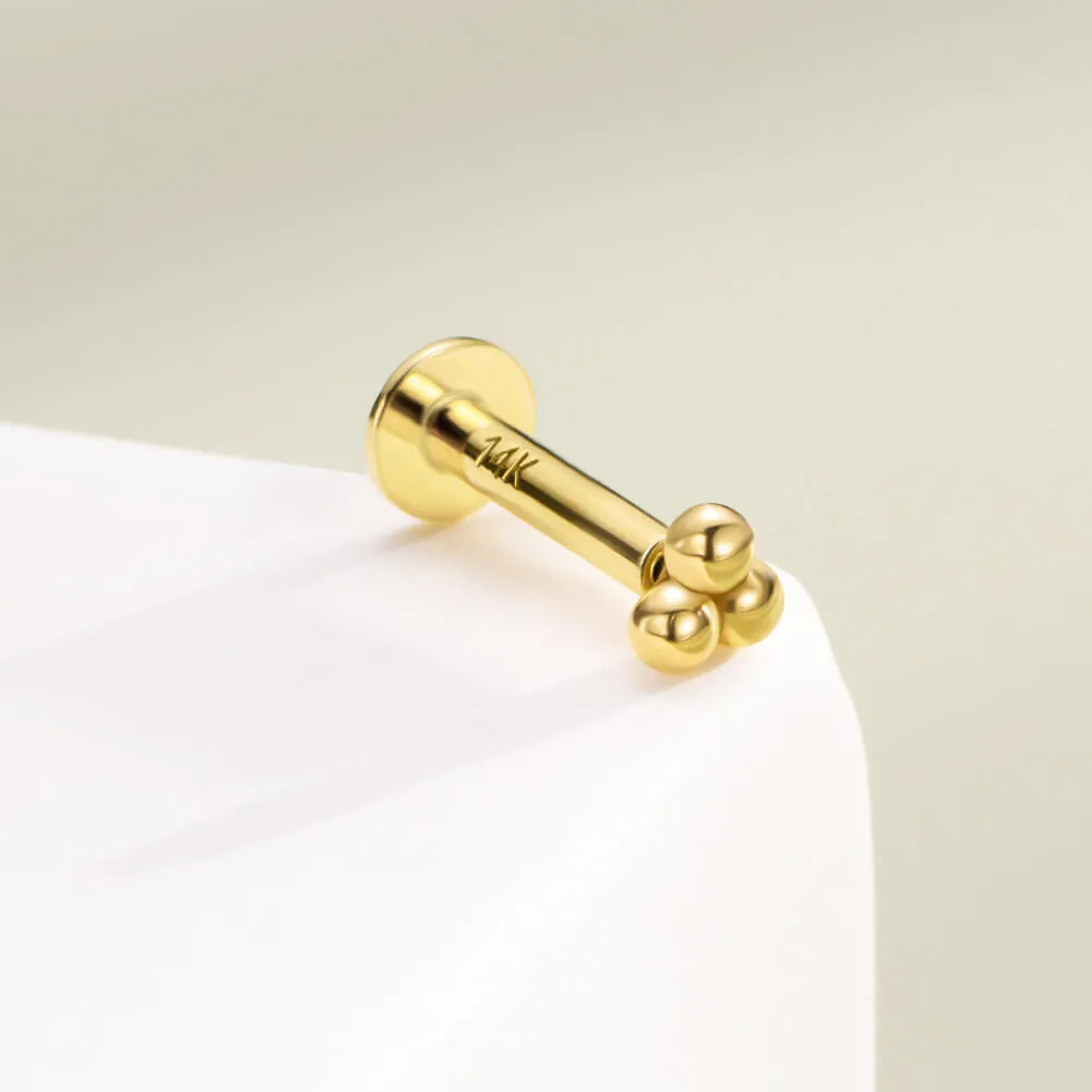 14K Solid Gold Beads Threadless Push Pin Helix Cartilage piercing