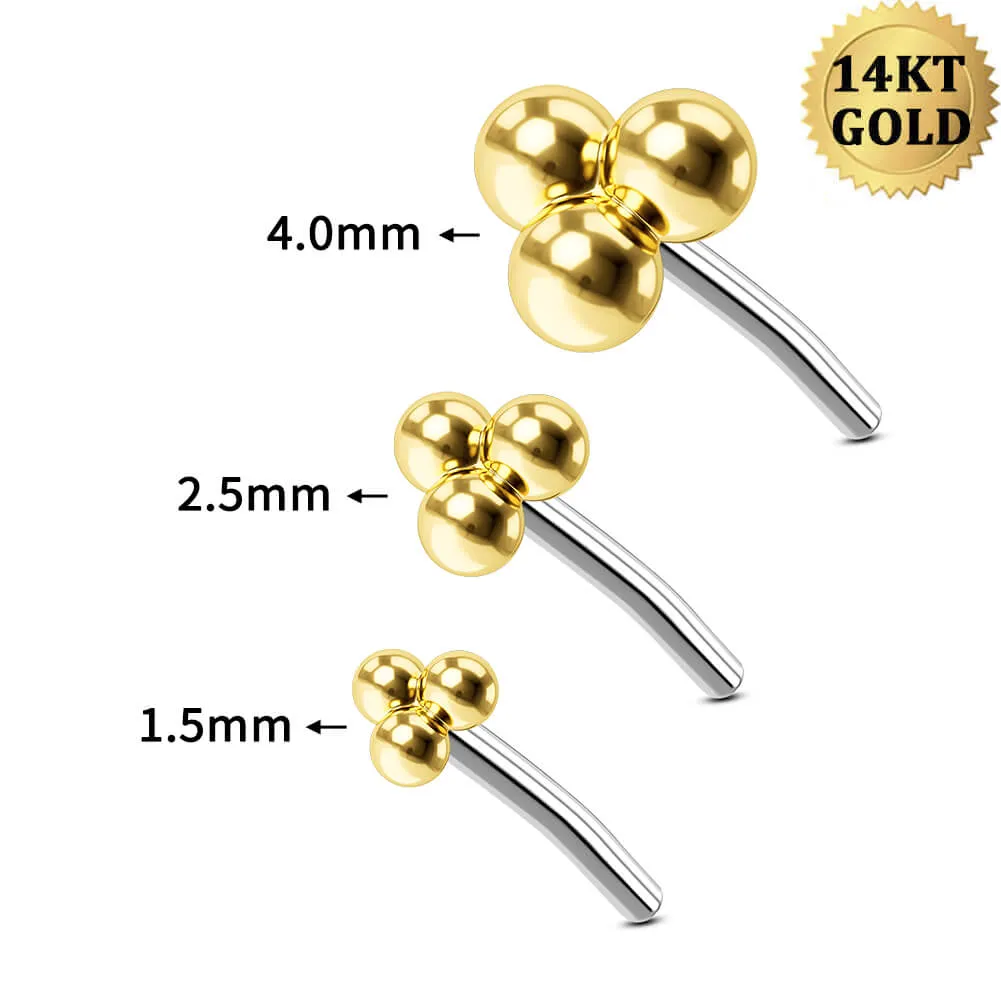 14K Solid Gold Beads Threadless Push Pin Helix Cartilage piercing