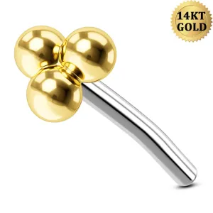 14K Solid Gold Beads Threadless Push Pin Helix Cartilage piercing