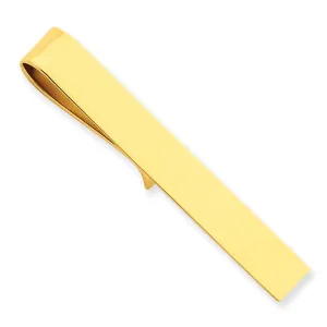 14k Yellow Gold Solid Flat Design Tie Bar