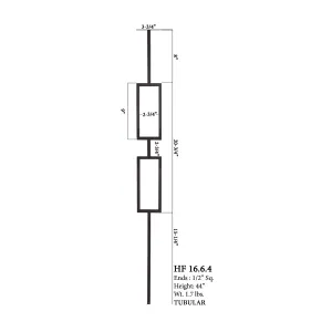 16.6.4 Aalto Modern Series Double Rectangle Hollow Baluster