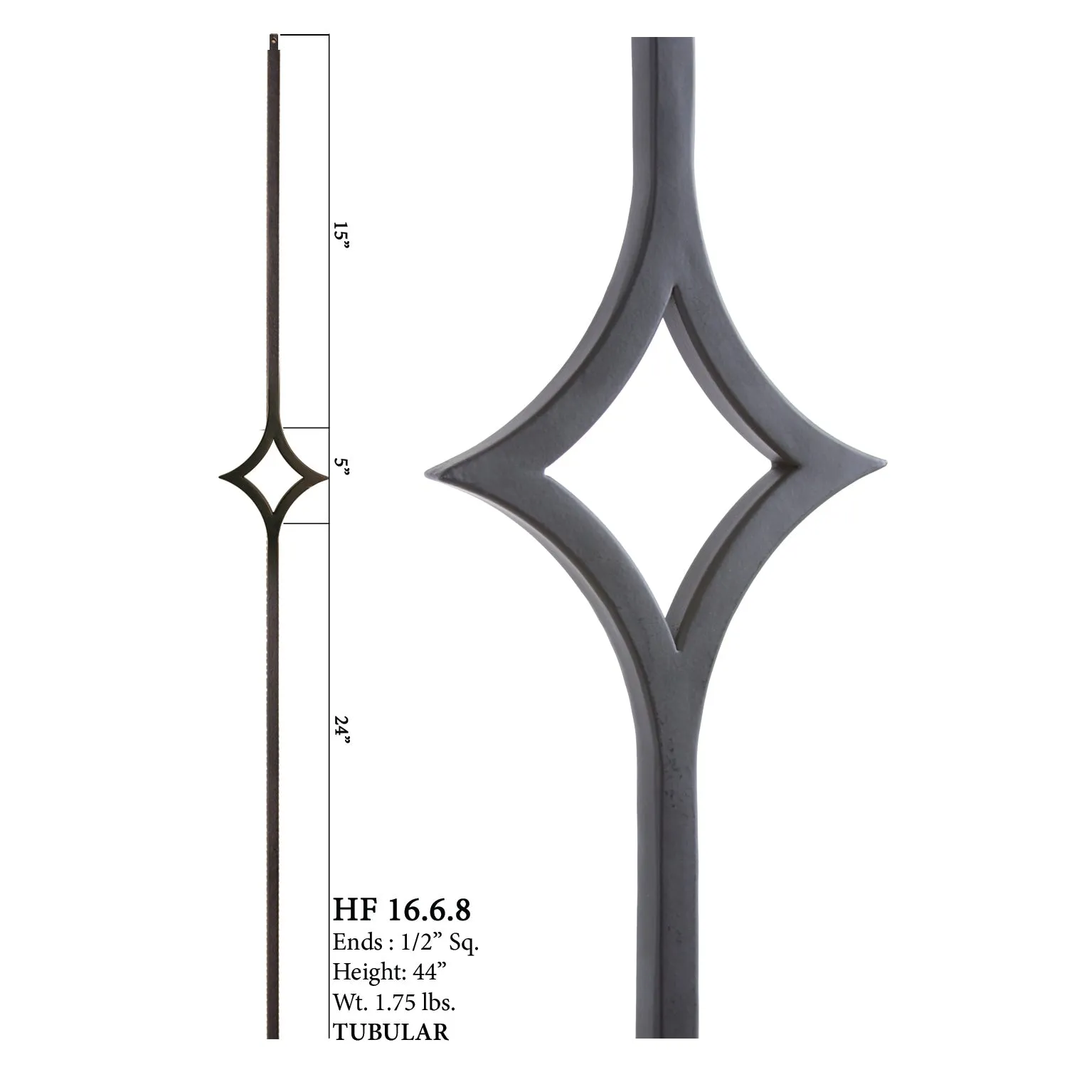 16.6.8 Aalto Modern Series Single Diamond Hollow Baluster
