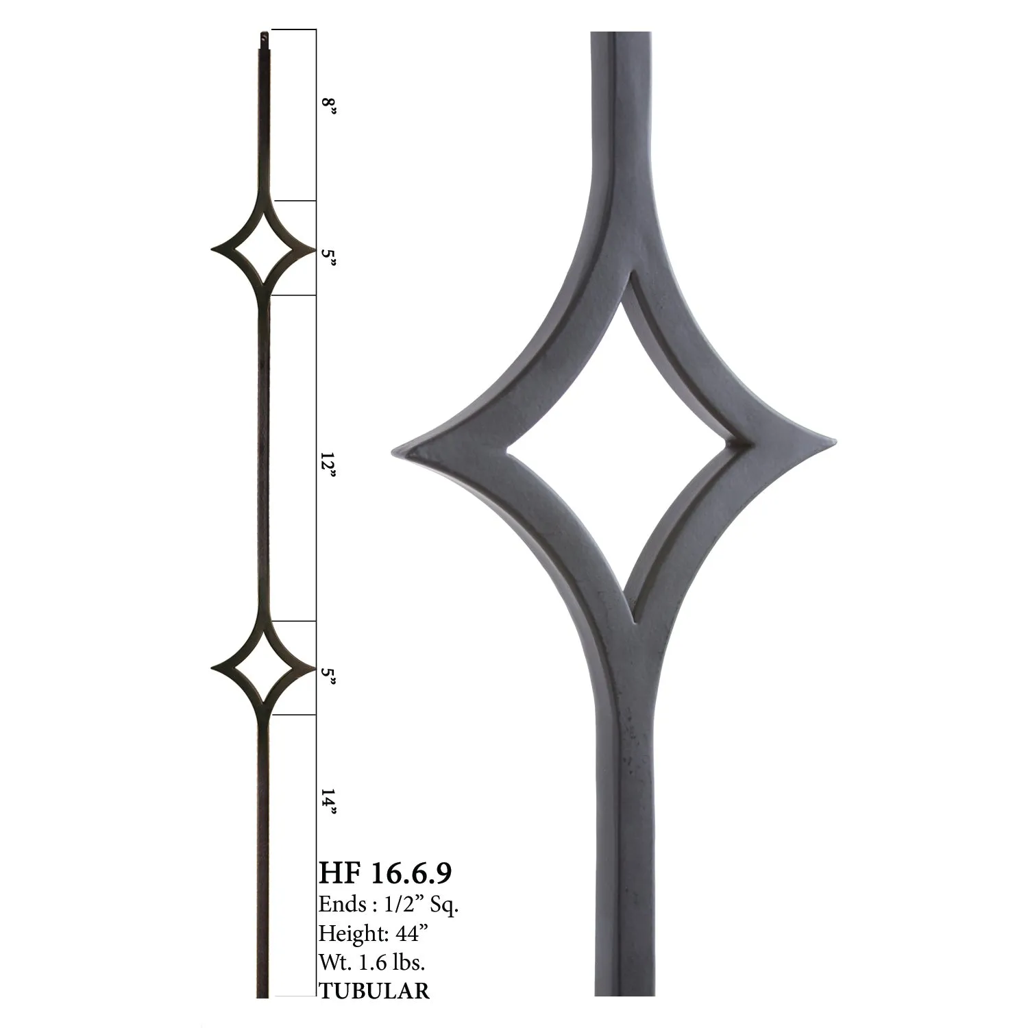 16.6.9 Aalto Modern Series Double Diamond Hollow Baluster