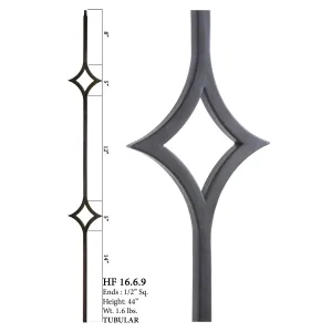 16.6.9 Aalto Modern Series Double Diamond Hollow Baluster