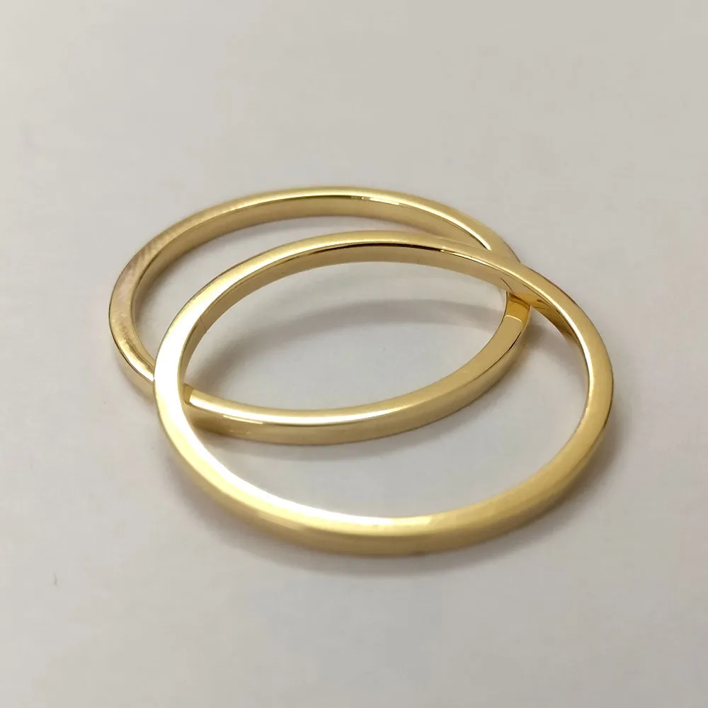1mm Square Thin Flat Minimal Stack Ring