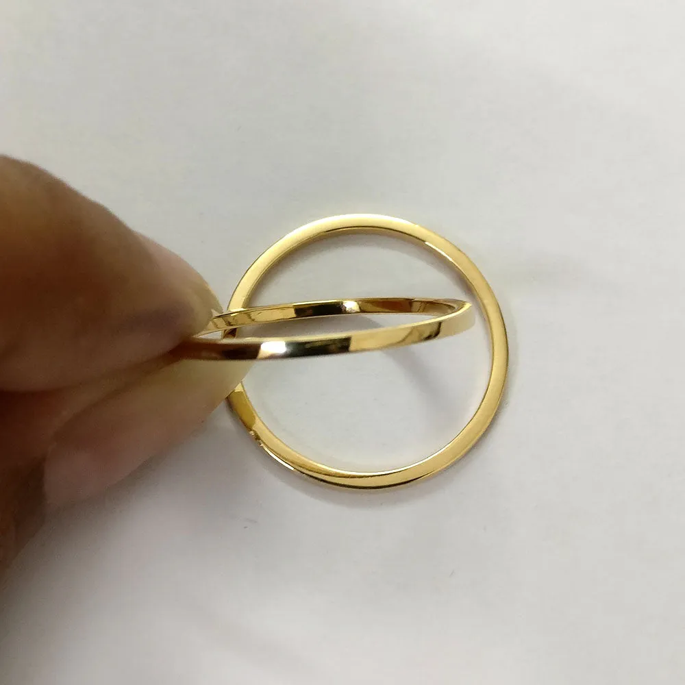 1mm Square Thin Flat Minimal Stack Ring