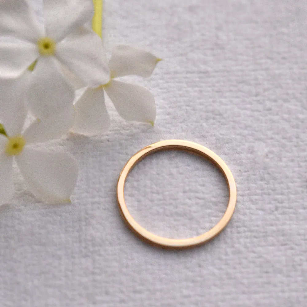 1mm Square Thin Flat Minimal Stack Ring