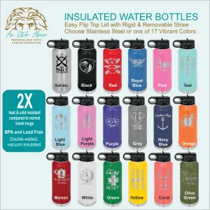 20 oz. Water Bottle with built in straw -18 colors available