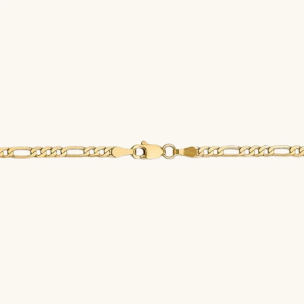 3.00mm Flat Figaro Chain Necklace