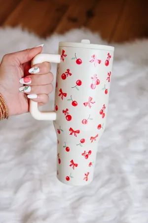 40oz Tumbler - Cherry Cream