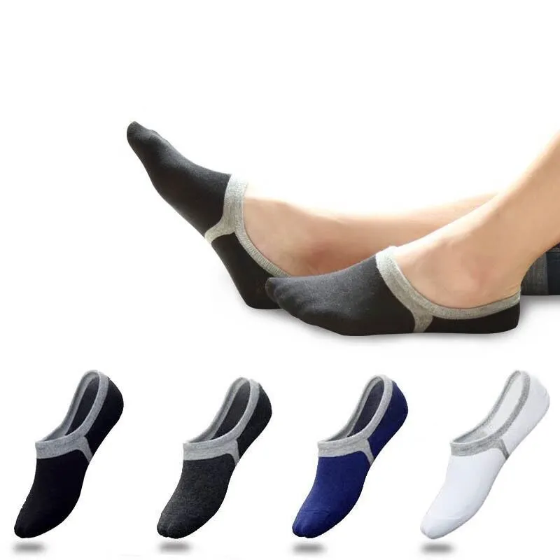 5 Pairs Men's Cotton No Show Boat Socks