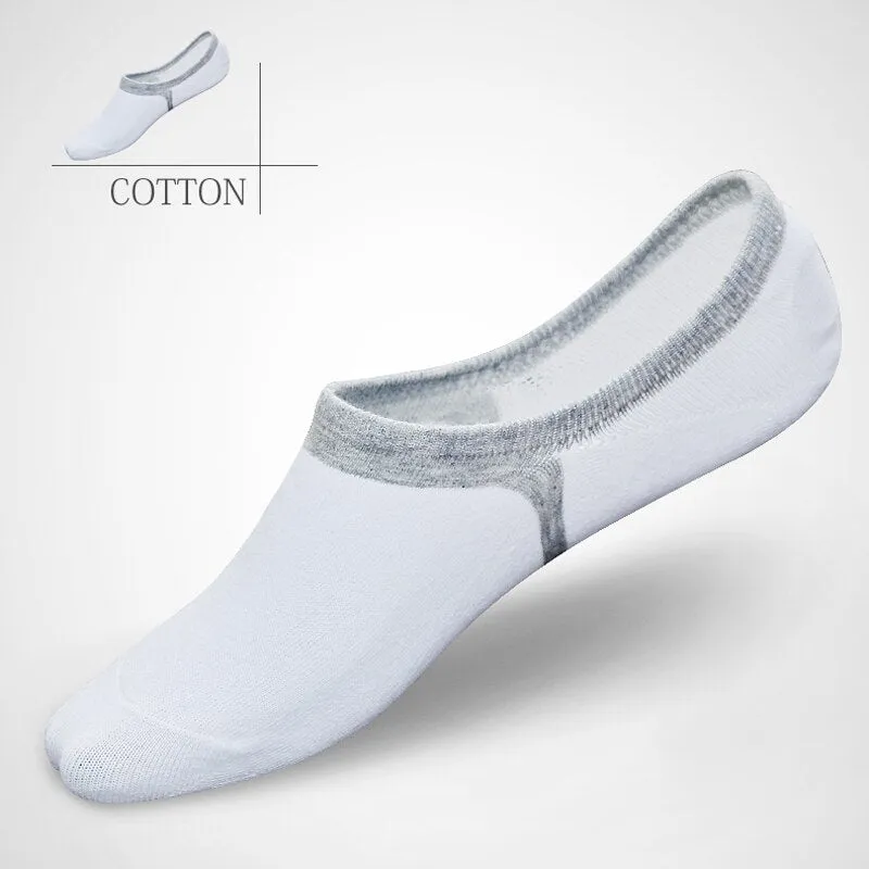 5 Pairs Men's Cotton No Show Boat Socks
