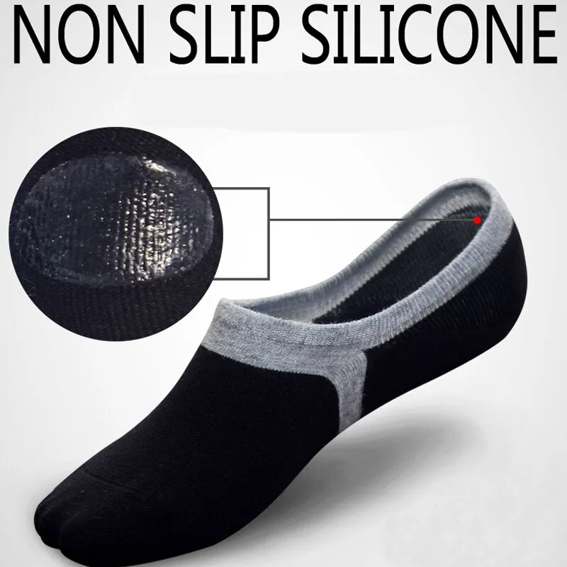 5 Pairs Men's Cotton No Show Boat Socks