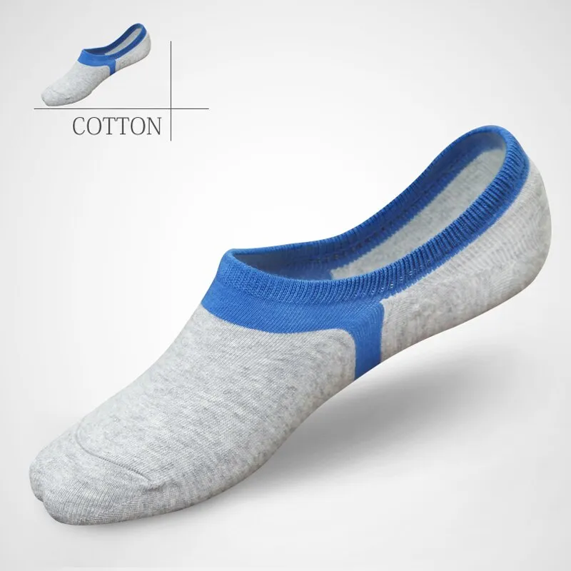 5 Pairs Men's Cotton No Show Boat Socks