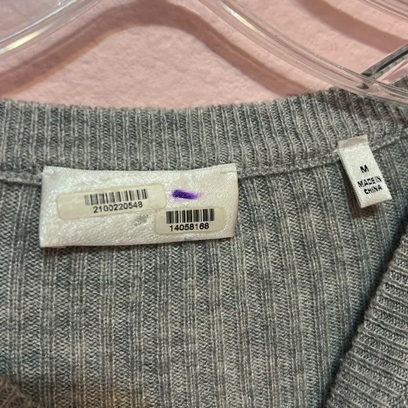 7 for All Mankind Wool Blend Puff Sleeve Sweater Women's Heather Grey. Size M
