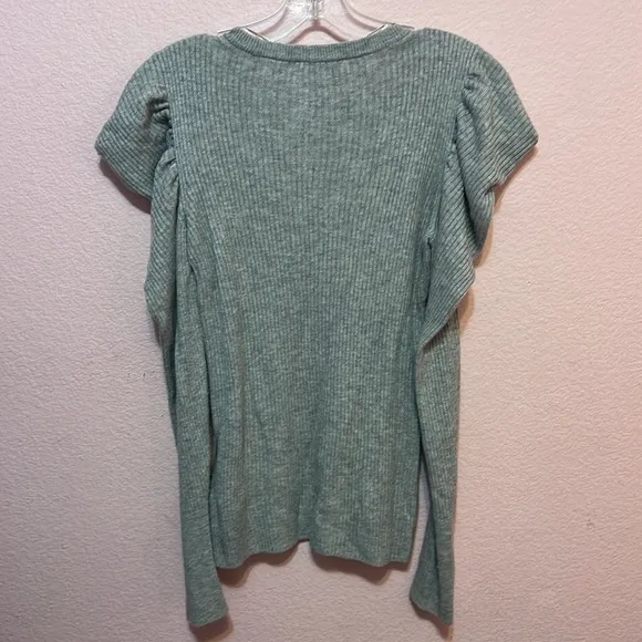 7 for All Mankind Wool Blend Puff Sleeve Sweater Women's Heather Grey. Size M