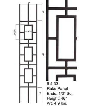 9.4.33 Aalto Modern Series Square Tripple Rectangle Hollow Baluster