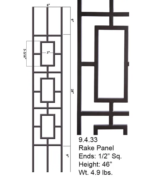 9.4.33 Aalto Modern Series Square Tripple Rectangle Hollow Baluster