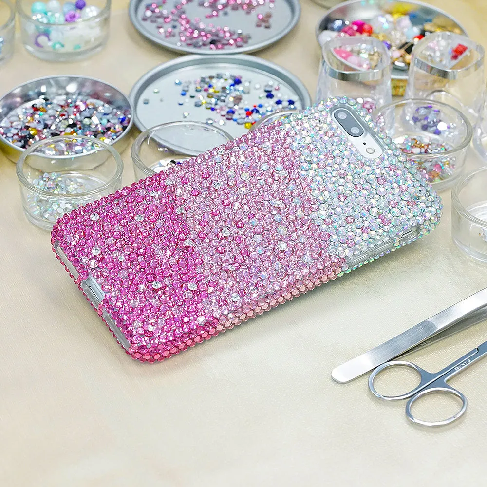 AB Clear Crystals Fades to Pink Design (style 910)