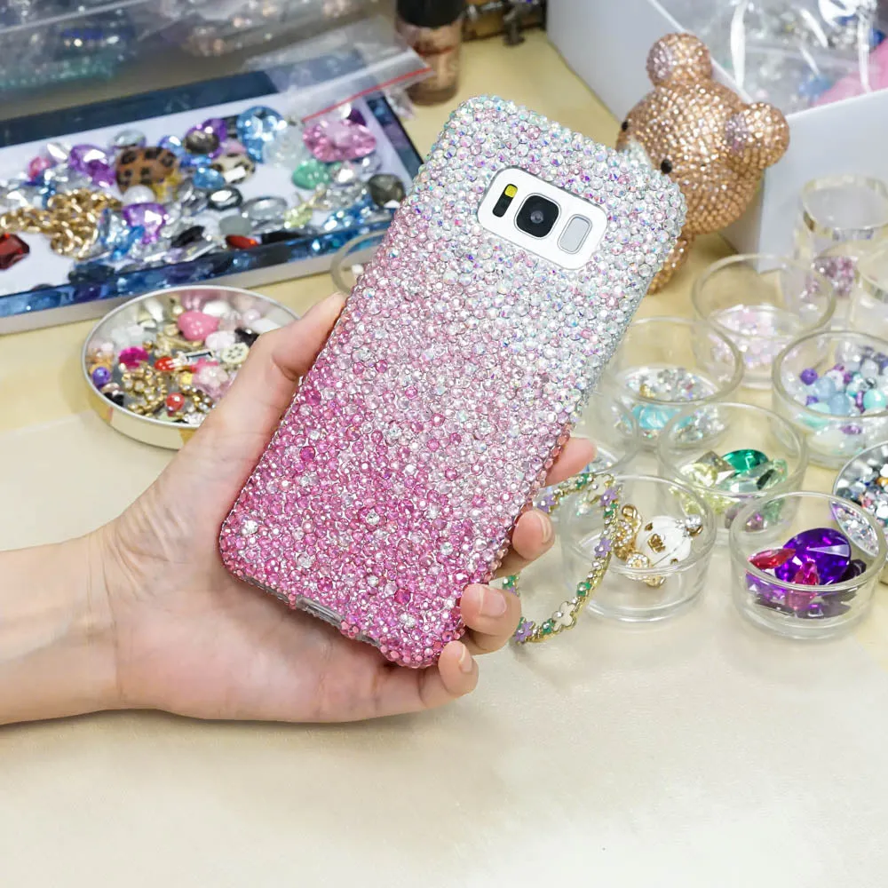 AB Clear Crystals Fades to Pink Design (style 910)