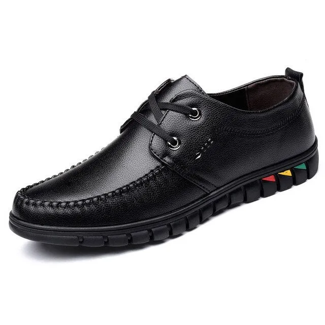 AlexBu 2020 New Man Shoes Casual Lace Up Men Business Office Dress Shoe Man Leather Shoes Soft Bottom Men's Classic Shoes