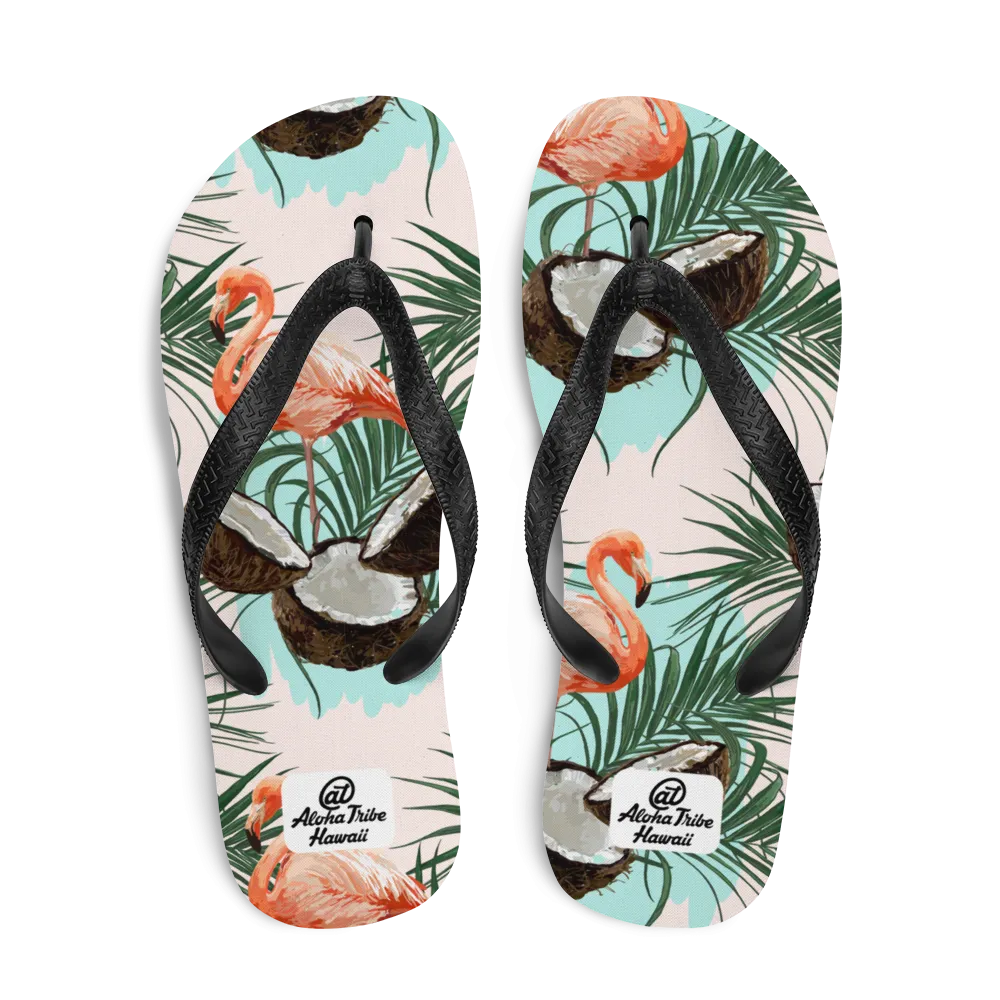 Aloha Tribe -Coconuts N Flamingos- Flip-Flops