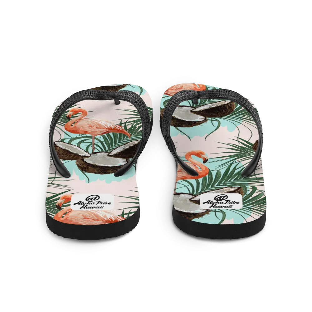 Aloha Tribe -Coconuts N Flamingos- Flip-Flops