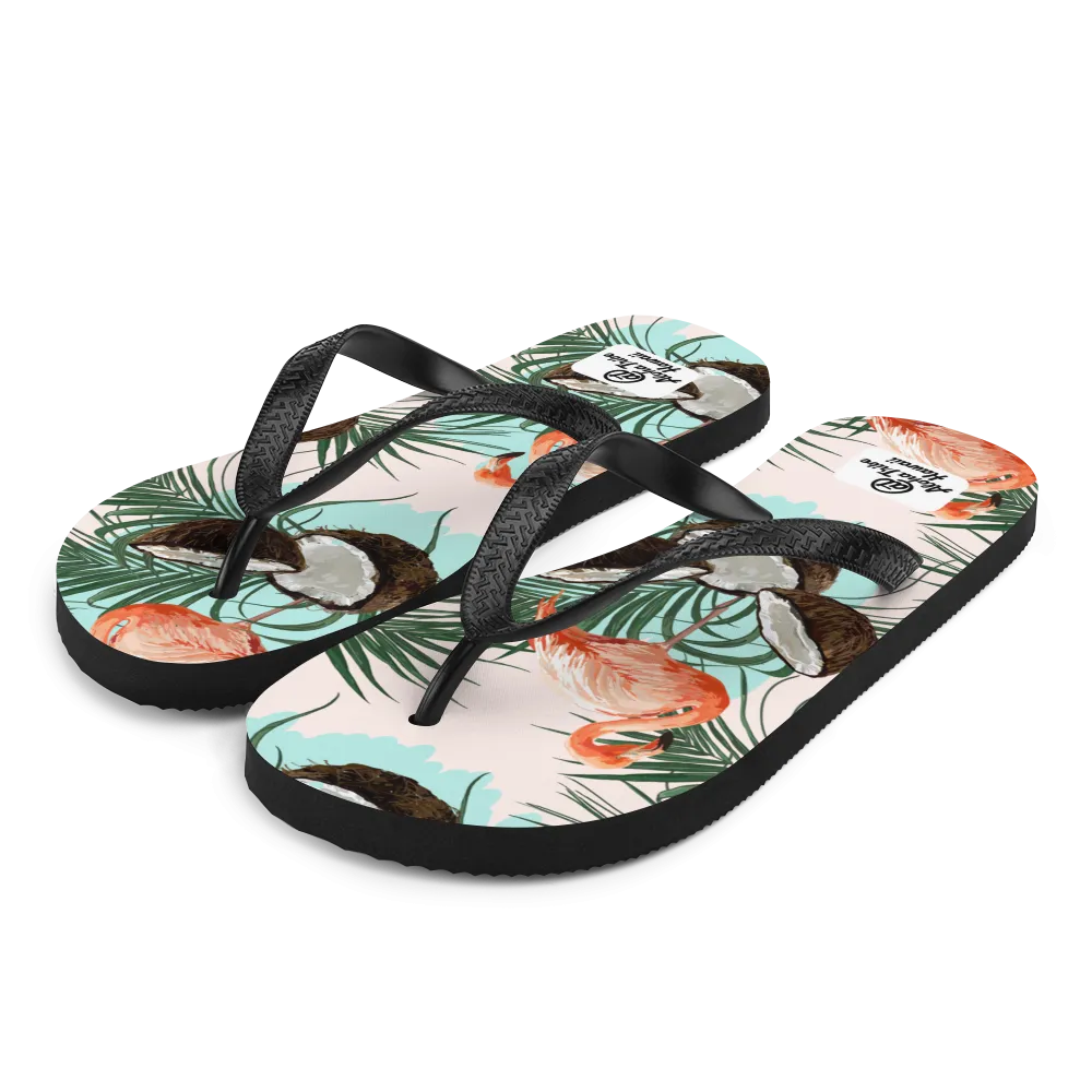 Aloha Tribe -Coconuts N Flamingos- Flip-Flops
