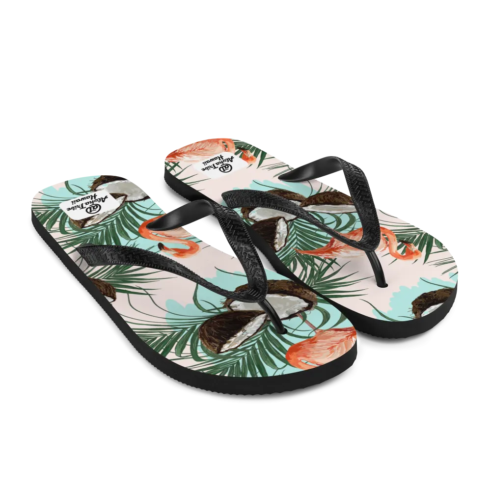 Aloha Tribe -Coconuts N Flamingos- Flip-Flops