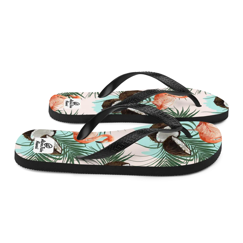 Aloha Tribe -Coconuts N Flamingos- Flip-Flops
