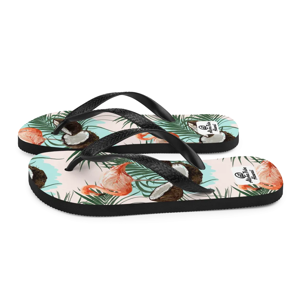 Aloha Tribe -Coconuts N Flamingos- Flip-Flops